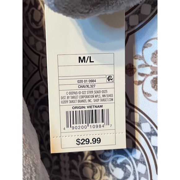 Stars Above Plush robe Collar Robe M/L Gray Soft Cozy - Picture 8 of 10